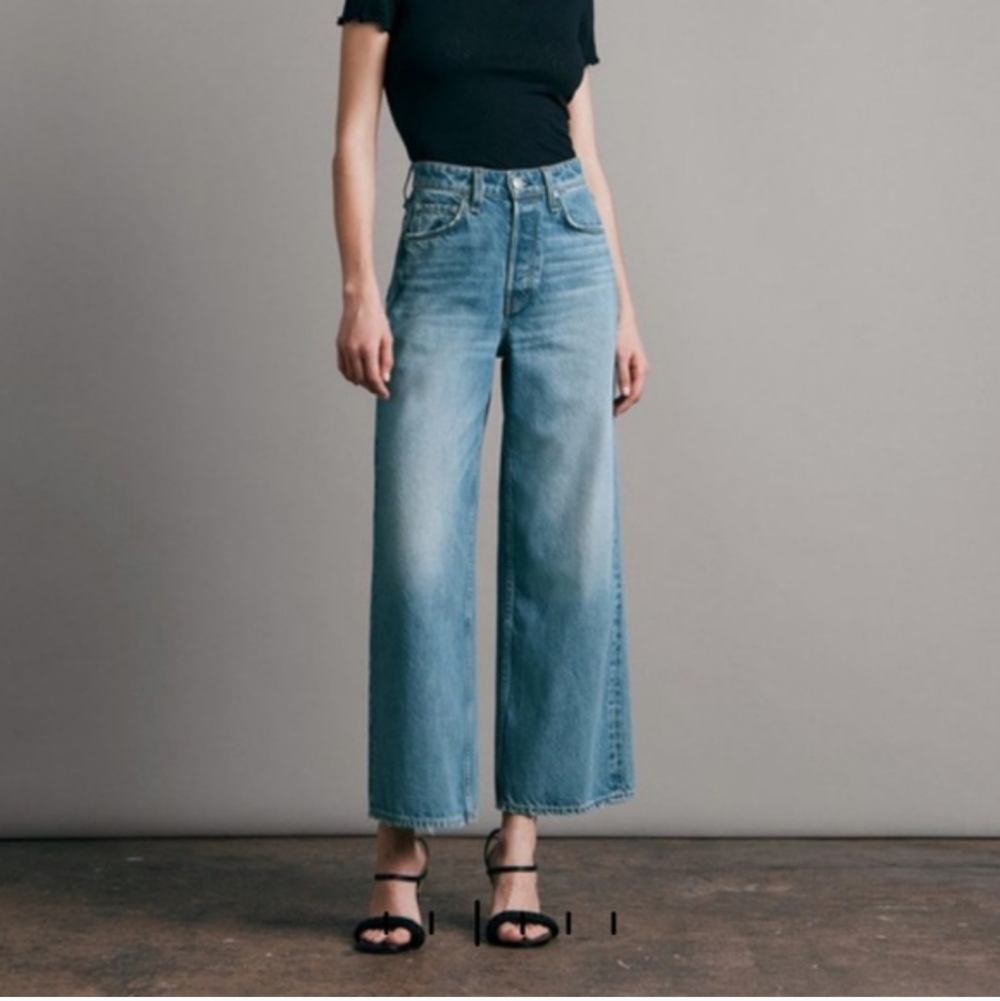 Rag & Bone Maya High Rise Shorty Wide Leg Jeans